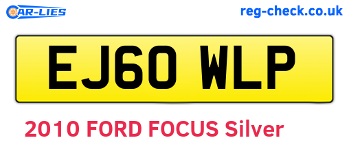 EJ60WLP are the vehicle registration plates.
