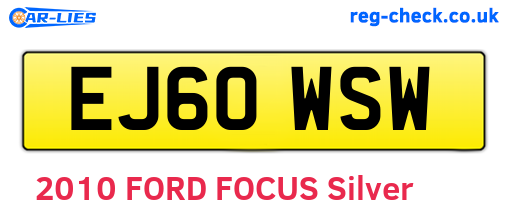 EJ60WSW are the vehicle registration plates.