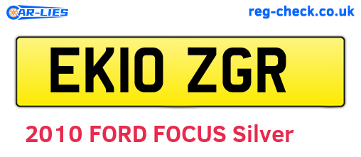 EK10ZGR are the vehicle registration plates.