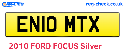 EN10MTX are the vehicle registration plates.
