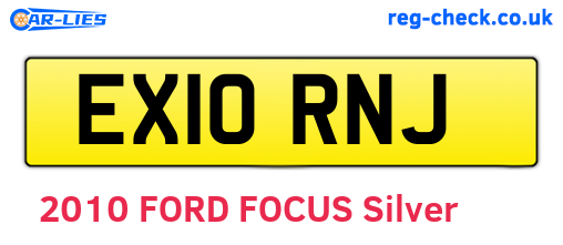 EX10RNJ are the vehicle registration plates.