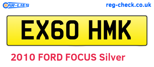 EX60HMK are the vehicle registration plates.