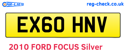 EX60HNV are the vehicle registration plates.
