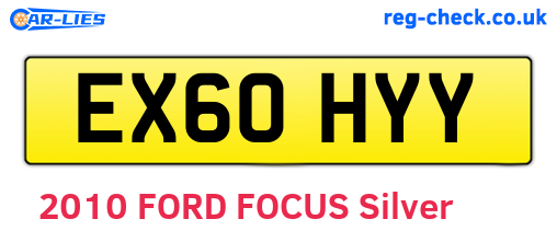 EX60HYY are the vehicle registration plates.