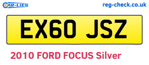 EX60JSZ are the vehicle registration plates.
