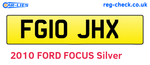FG10JHX are the vehicle registration plates.