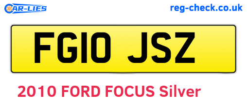 FG10JSZ are the vehicle registration plates.