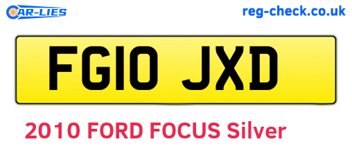 FG10JXD are the vehicle registration plates.