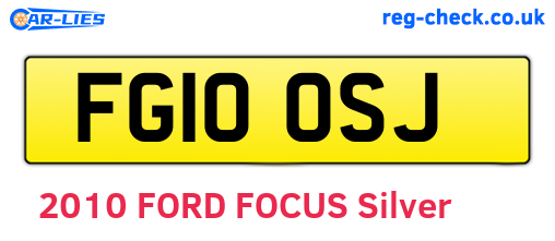 FG10OSJ are the vehicle registration plates.