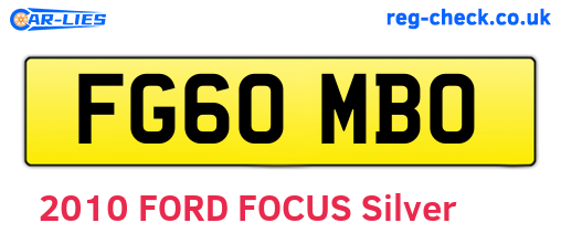 FG60MBO are the vehicle registration plates.