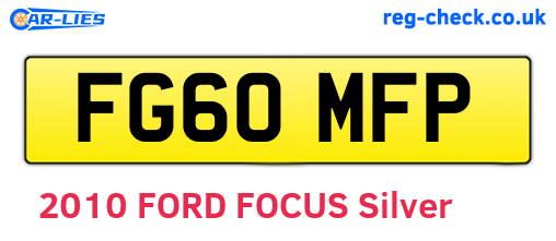 FG60MFP are the vehicle registration plates.