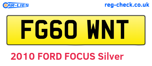 FG60WNT are the vehicle registration plates.