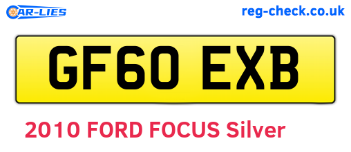 GF60EXB are the vehicle registration plates.