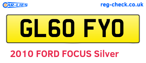 GL60FYO are the vehicle registration plates.