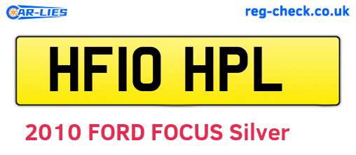 HF10HPL are the vehicle registration plates.