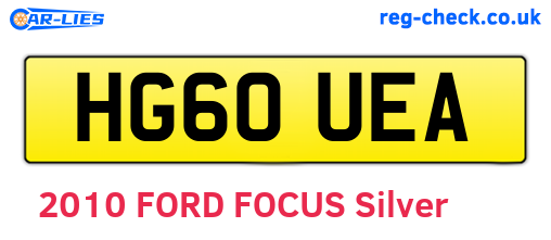 HG60UEA are the vehicle registration plates.