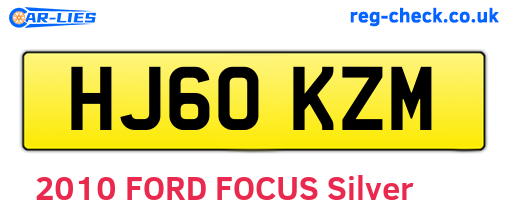 HJ60KZM are the vehicle registration plates.