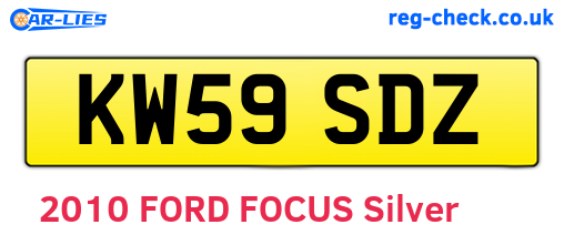 KW59SDZ are the vehicle registration plates.