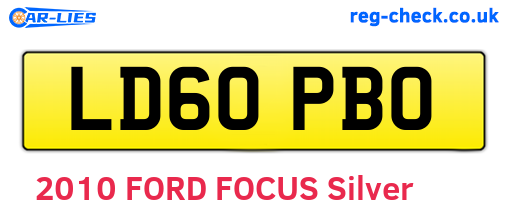 LD60PBO are the vehicle registration plates.