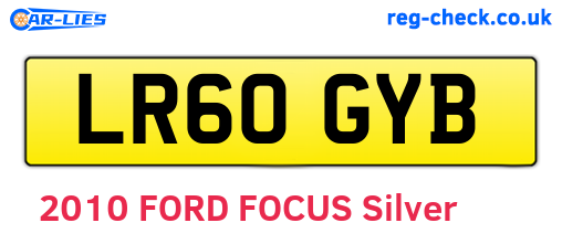 LR60GYB are the vehicle registration plates.