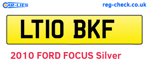 LT10BKF are the vehicle registration plates.