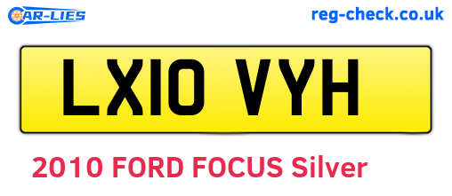 LX10VYH are the vehicle registration plates.