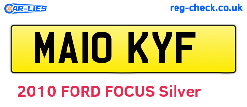 MA10KYF are the vehicle registration plates.