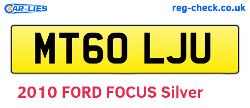 MT60LJU are the vehicle registration plates.