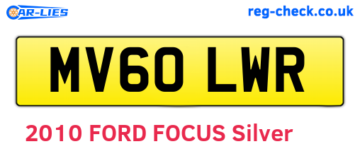 MV60LWR are the vehicle registration plates.