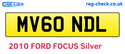 MV60NDL are the vehicle registration plates.