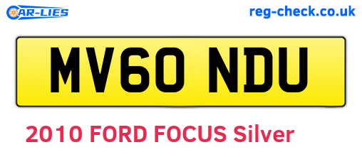 MV60NDU are the vehicle registration plates.