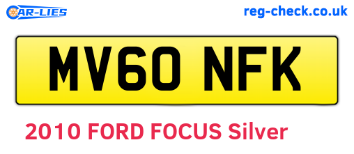 MV60NFK are the vehicle registration plates.