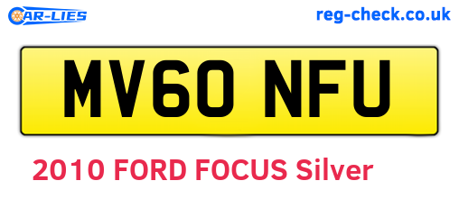 MV60NFU are the vehicle registration plates.
