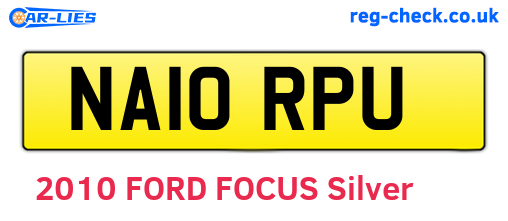 NA10RPU are the vehicle registration plates.