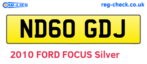 ND60GDJ are the vehicle registration plates.