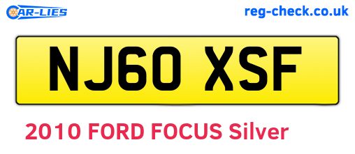 NJ60XSF are the vehicle registration plates.