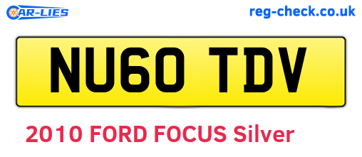 NU60TDV are the vehicle registration plates.