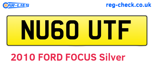 NU60UTF are the vehicle registration plates.