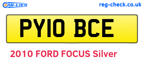 PY10BCE are the vehicle registration plates.