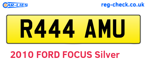 R444AMU are the vehicle registration plates.