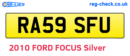 RA59SFU are the vehicle registration plates.