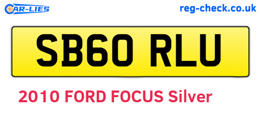 SB60RLU are the vehicle registration plates.