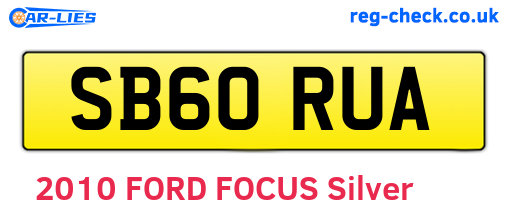 SB60RUA are the vehicle registration plates.