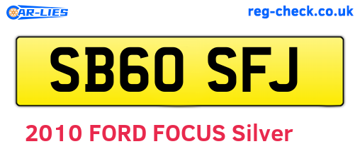 SB60SFJ are the vehicle registration plates.