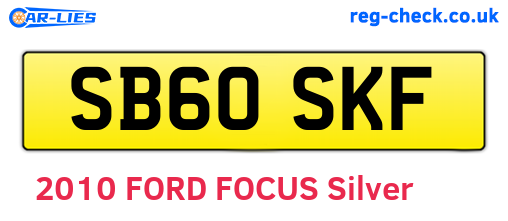 SB60SKF are the vehicle registration plates.