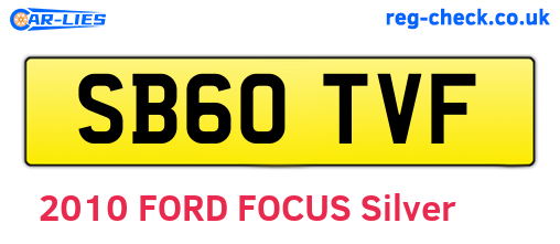 SB60TVF are the vehicle registration plates.