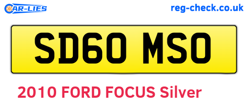 SD60MSO are the vehicle registration plates.