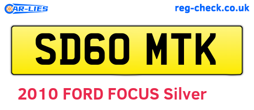 SD60MTK are the vehicle registration plates.