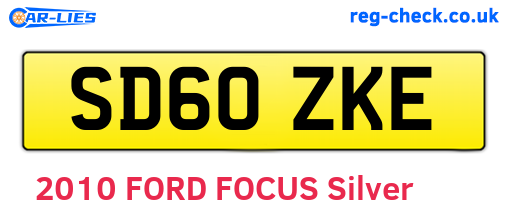 SD60ZKE are the vehicle registration plates.