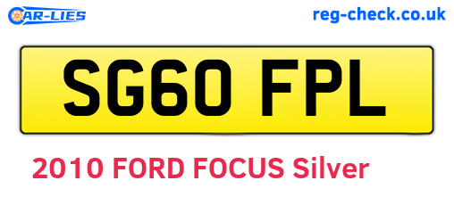 SG60FPL are the vehicle registration plates.